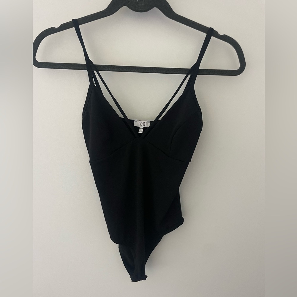 Tobi Black Double Strap Bodysuit